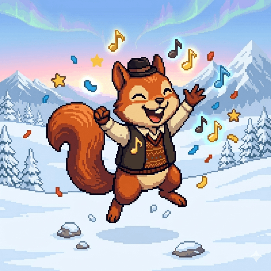 Ardilla disfrutando de la m\u00FAsica